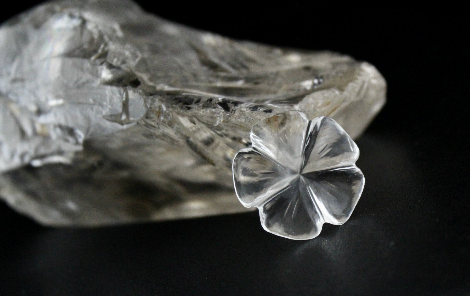 Natural Rock Crystal Quartz Flower Set 164 Ct Gemstone 11 Pcs Designing