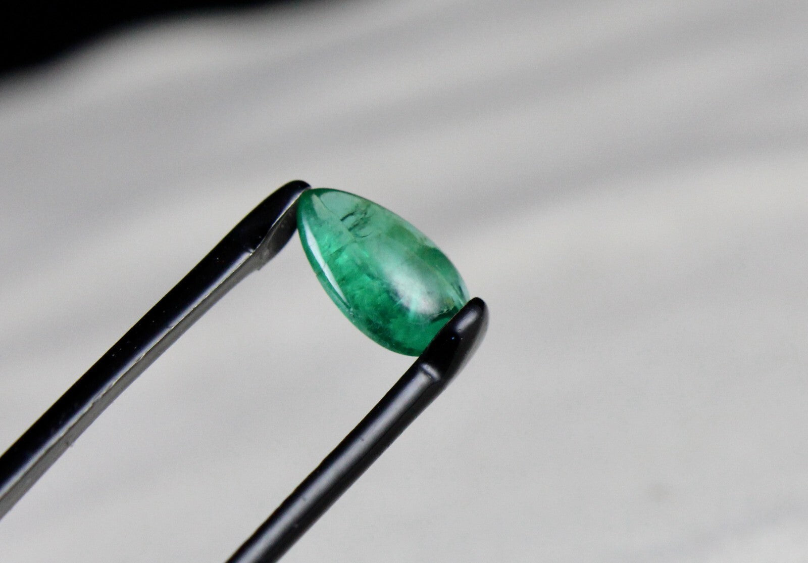 Natural Zambia Pear Emerald Cabochon 1.88 Ct Loose Gemstone For Ring Pendant
