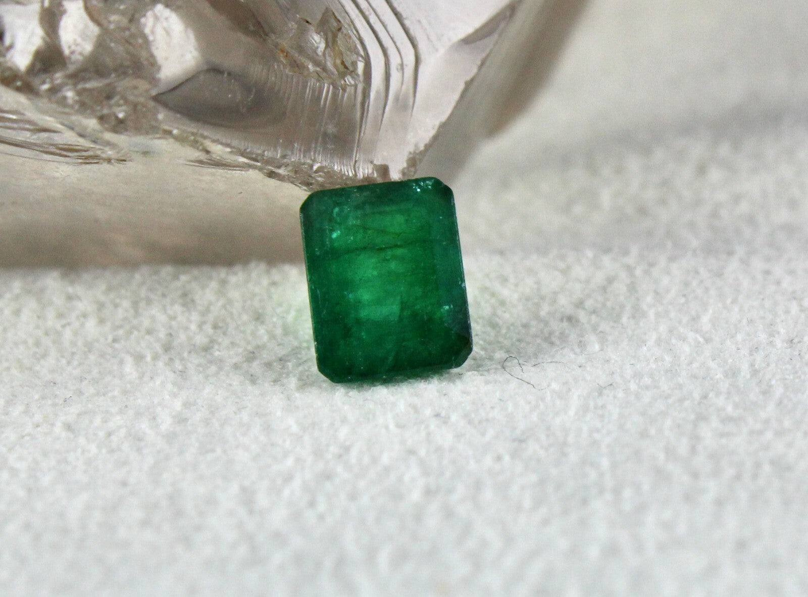 Natural Old Zambian Emerald Cut Octagon 2.54ct Gemstone Ring Pendant Silver