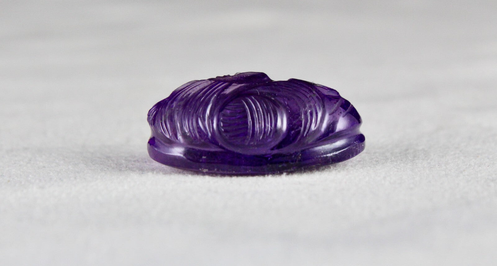 Natural Amethyst Engraved Face Cab Gemstone Pendant 28x18mm 42.11 Ct Designing