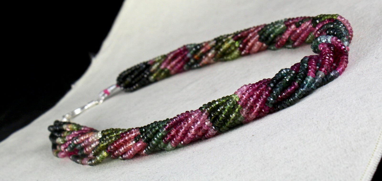 Certified Natural Multi Tourmaline 560 Ct Faceted Round Beads Necklace For Women