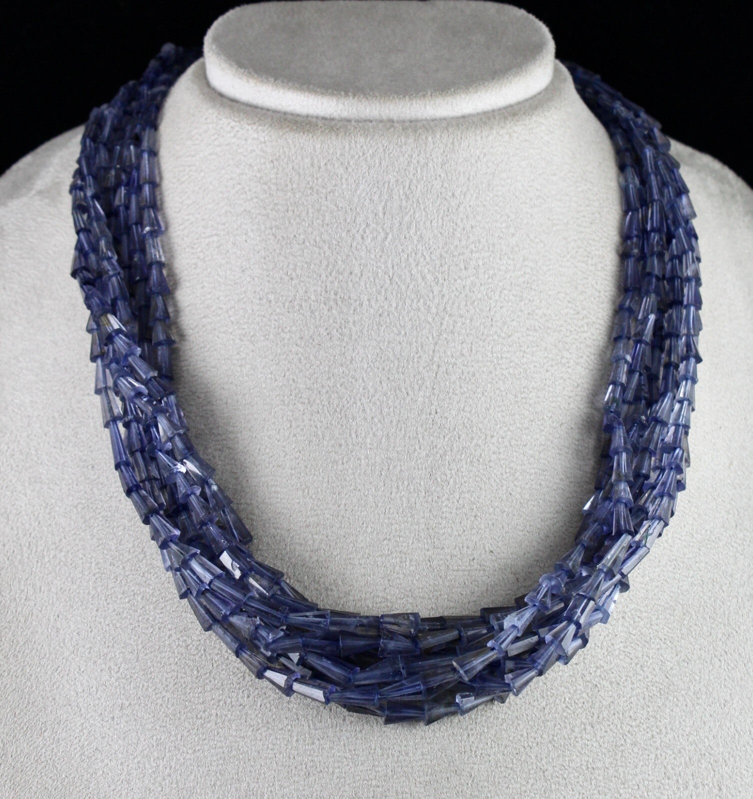 Natural Iolite Teardrops Fancy Blue Gemstone Necklace 498 Ct Fashion Beaded 8 L