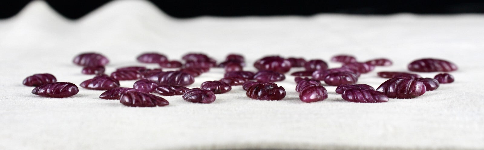 Certified Natural Ruby Carved Leaves 113.25ct 55 Pcs Gemstone Lot Jewelry Design