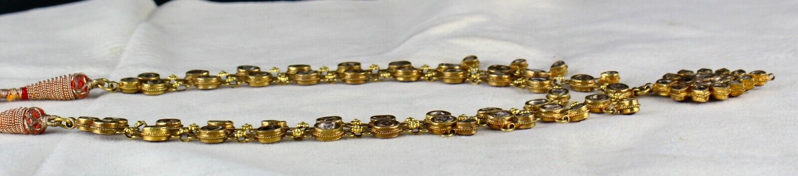 Natural Diamond 22k Yellow Gold Necklace Jadau Old Indian Antique Set Earring