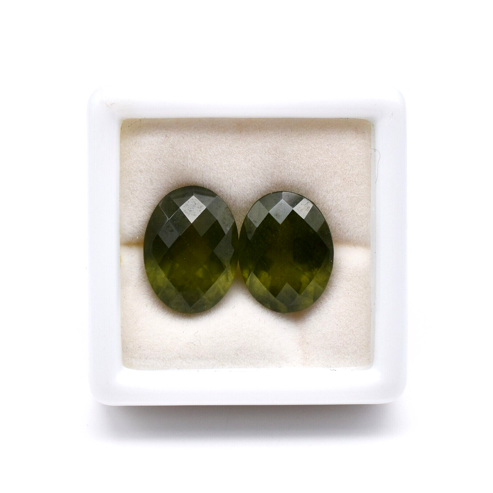 Natural Vesuvianite Idocrase 23.74 Ct Oval Gemstones 2 Pc For Earring Design