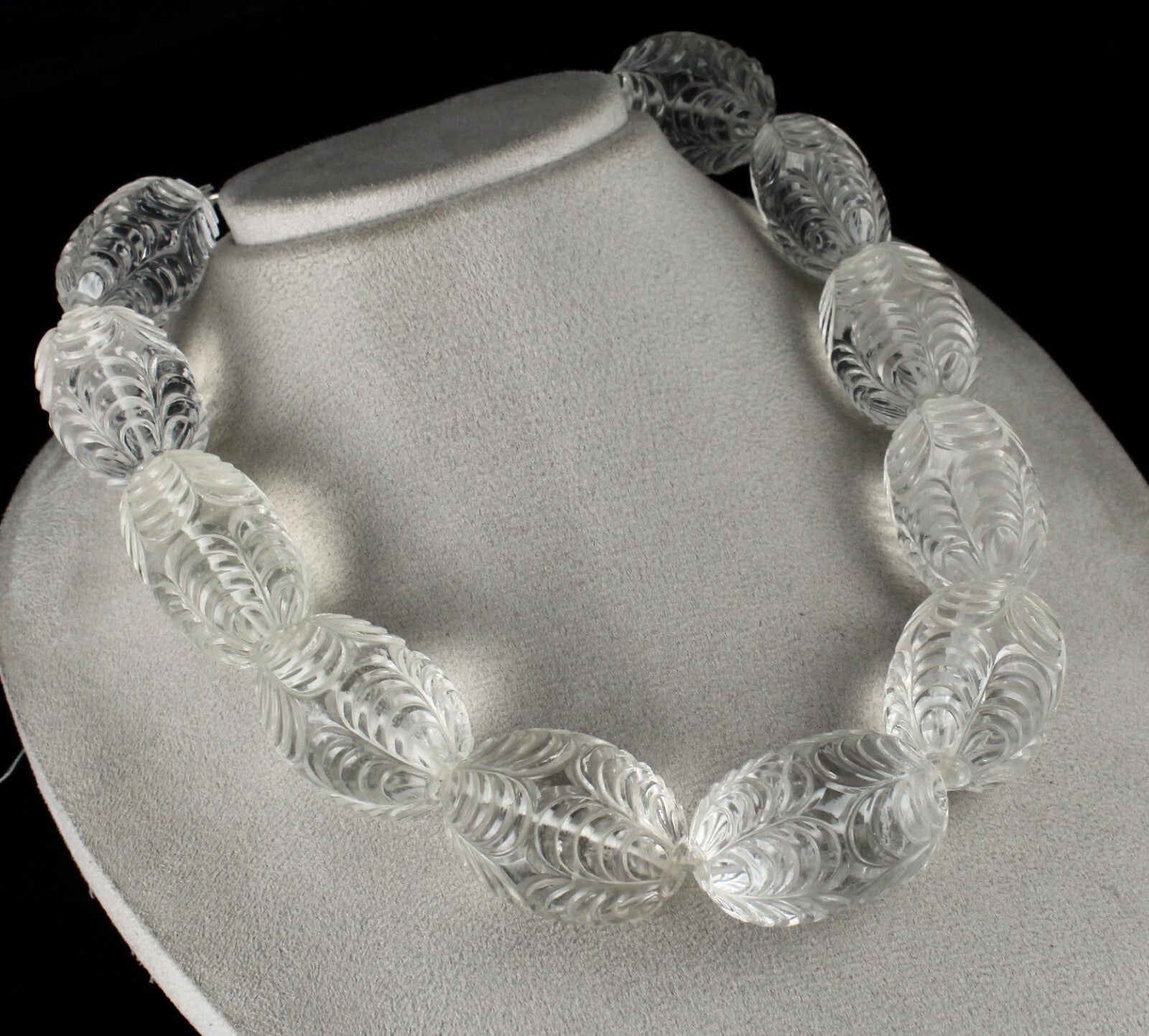 Certified Natural White Rock Crystal Quartz Oval Beads 2776 Ct Gemstone 11 Pcs