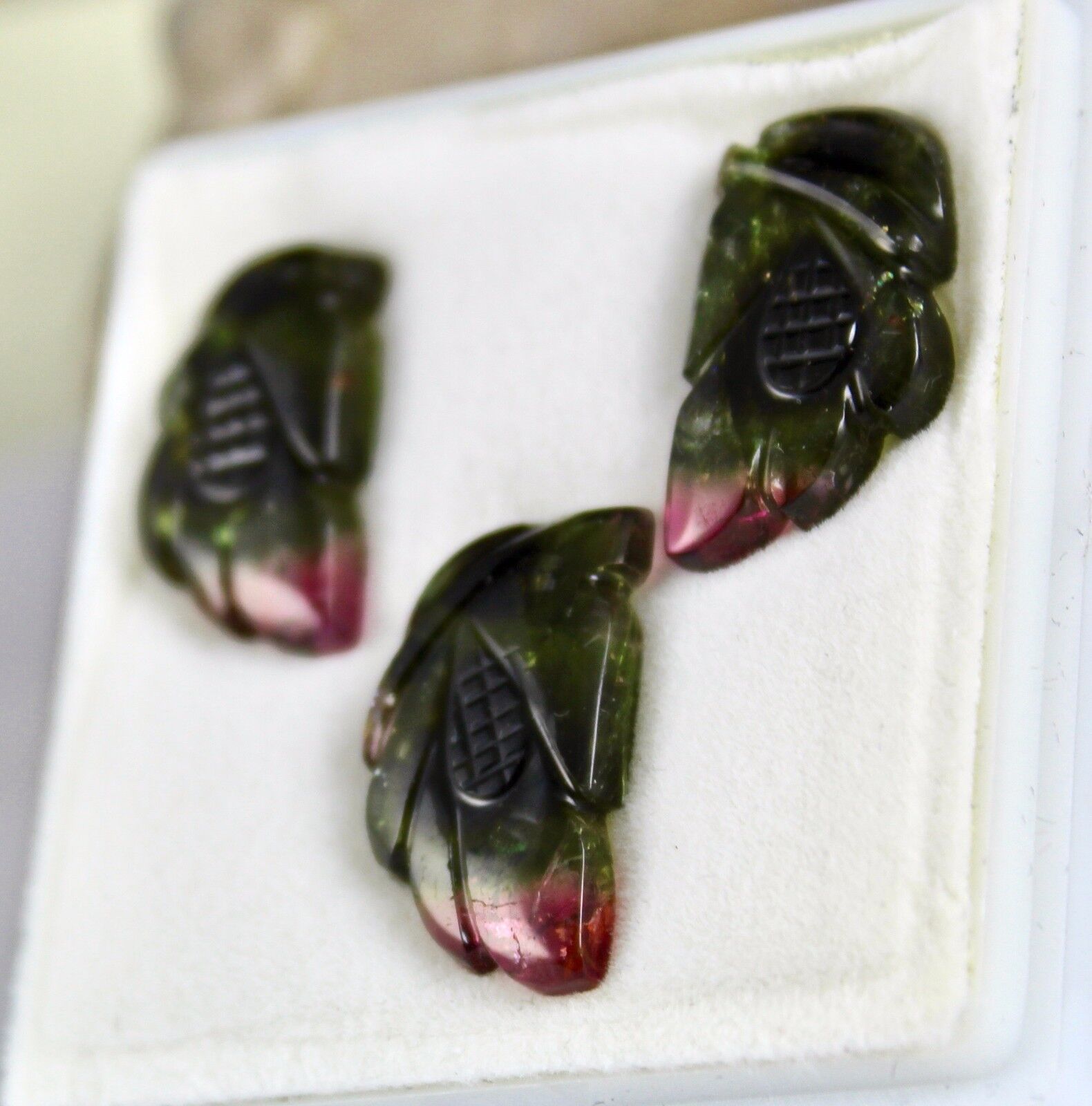 NATURAL MULTI TOURMALINE CARVED 3 PCS 28.26 CARATS GEMSTONE FOR DESIGNING