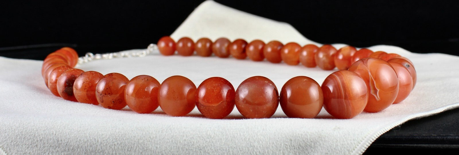 Orange Carnelian Beads Necklace 1173 Ct Round Gemstone Fashion For Women