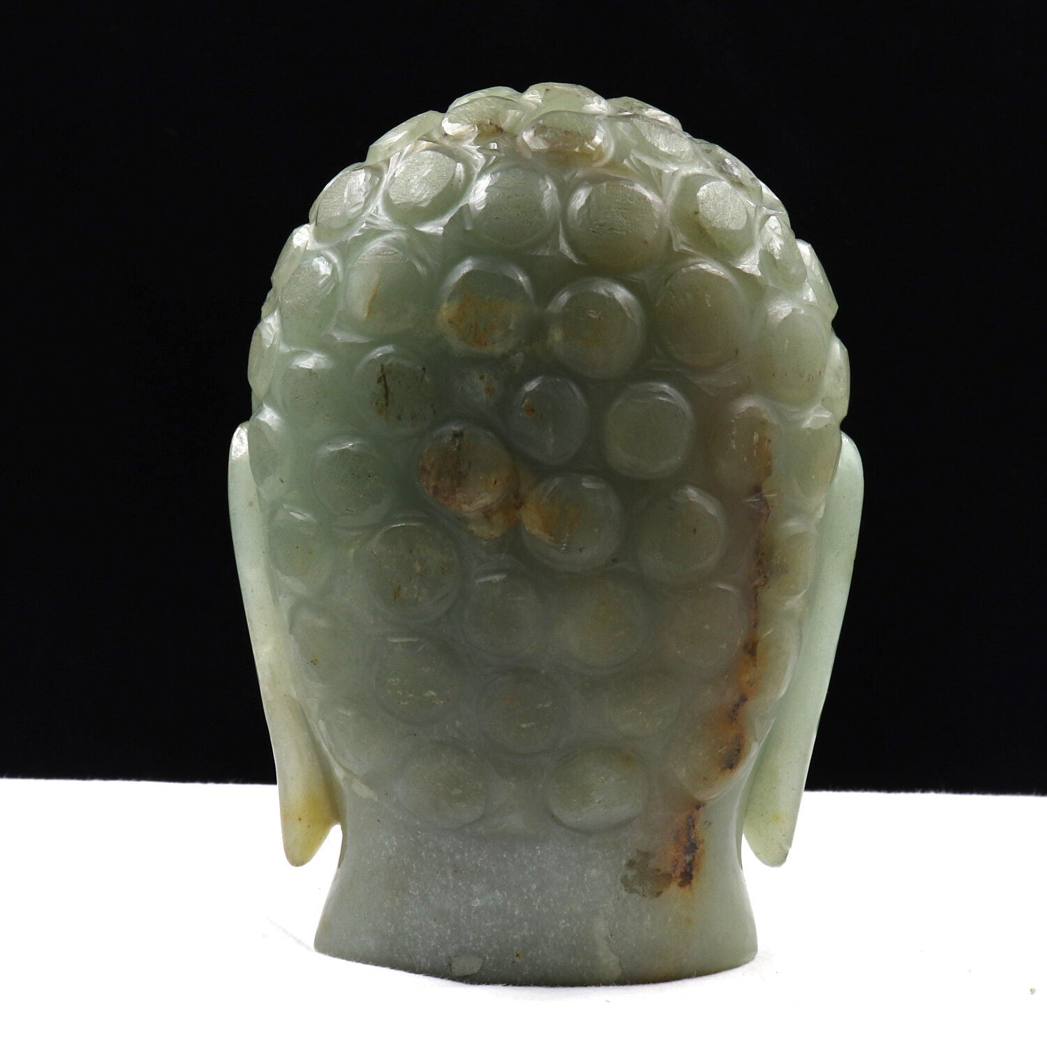 NATURAL WHITE JADE BUDDHA HEAD 7915 CARATS GEMSTONE STATUE FOR HOME DECOR