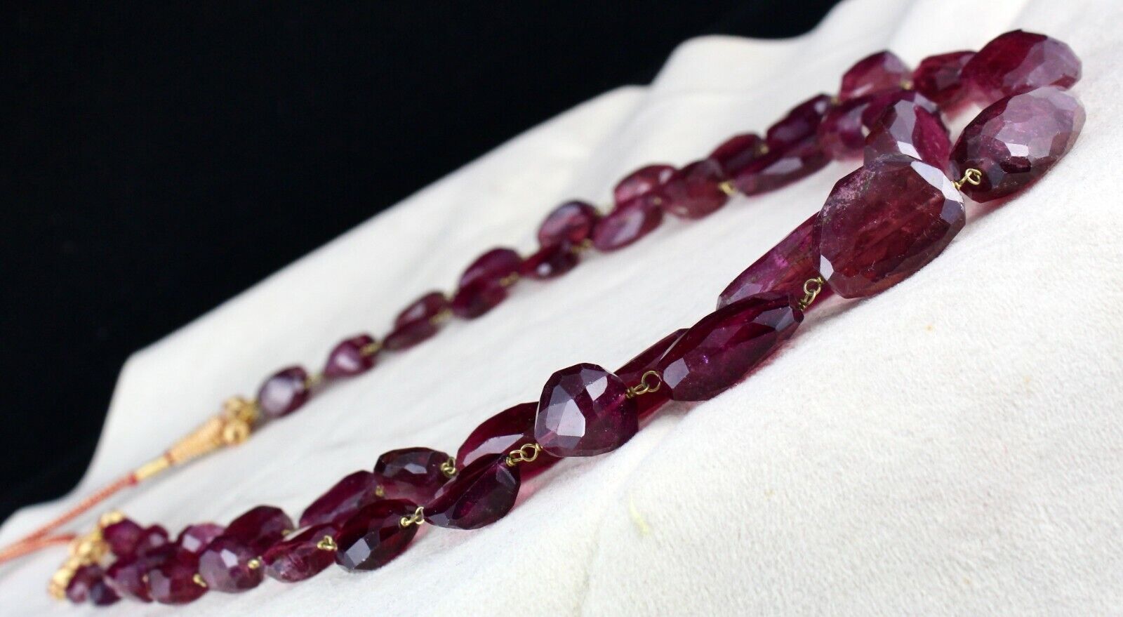 NATURAL PINK TOURMALINE RUBELLITE BEADS CABOCHON 2 L 669 CTS GEMSTONE NECKLACE