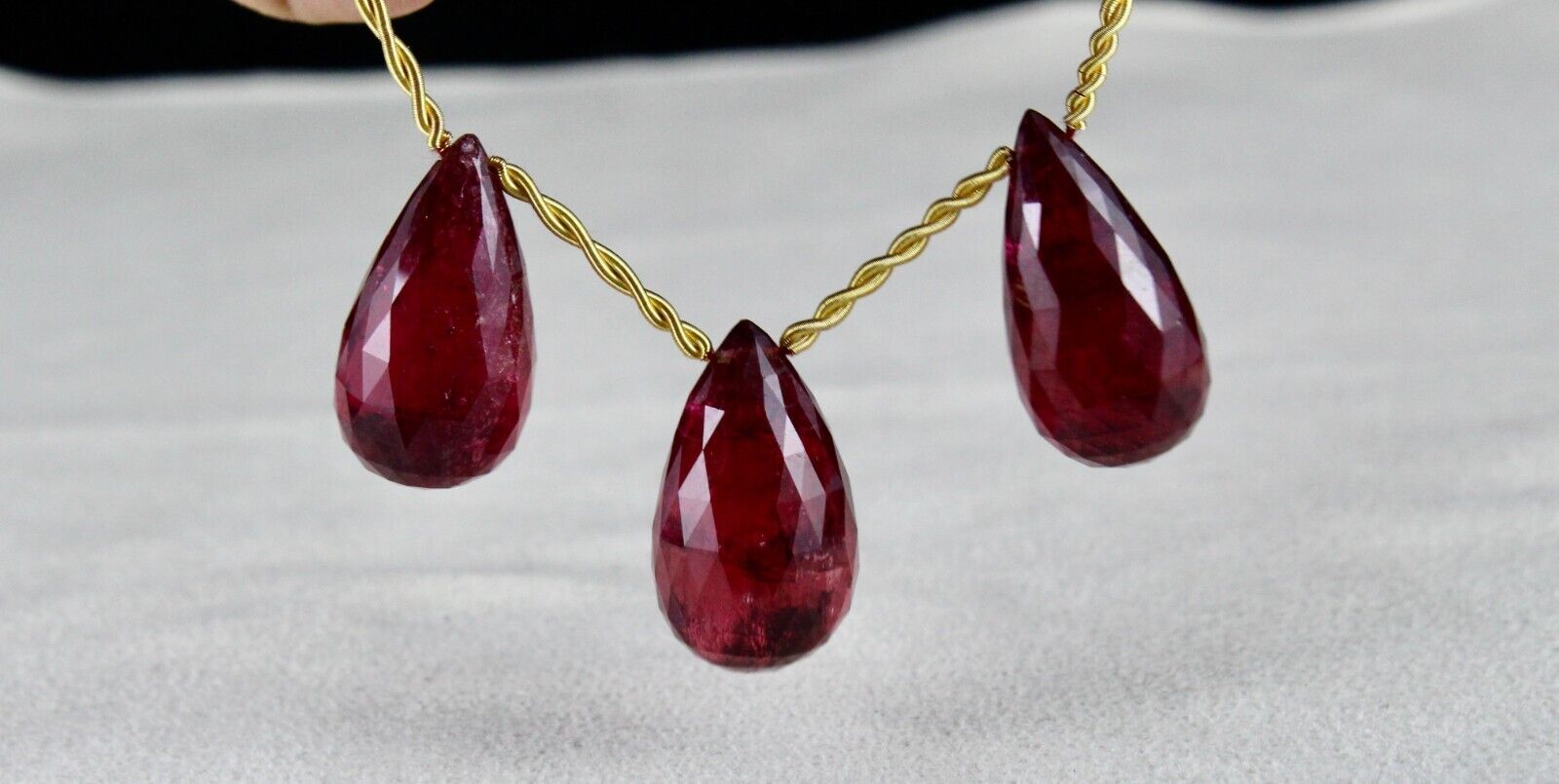 NATURAL TOURMALINE RUBELLITE DROPS 110 CARATS GEMSTONE HANGING PENDANT EARRING