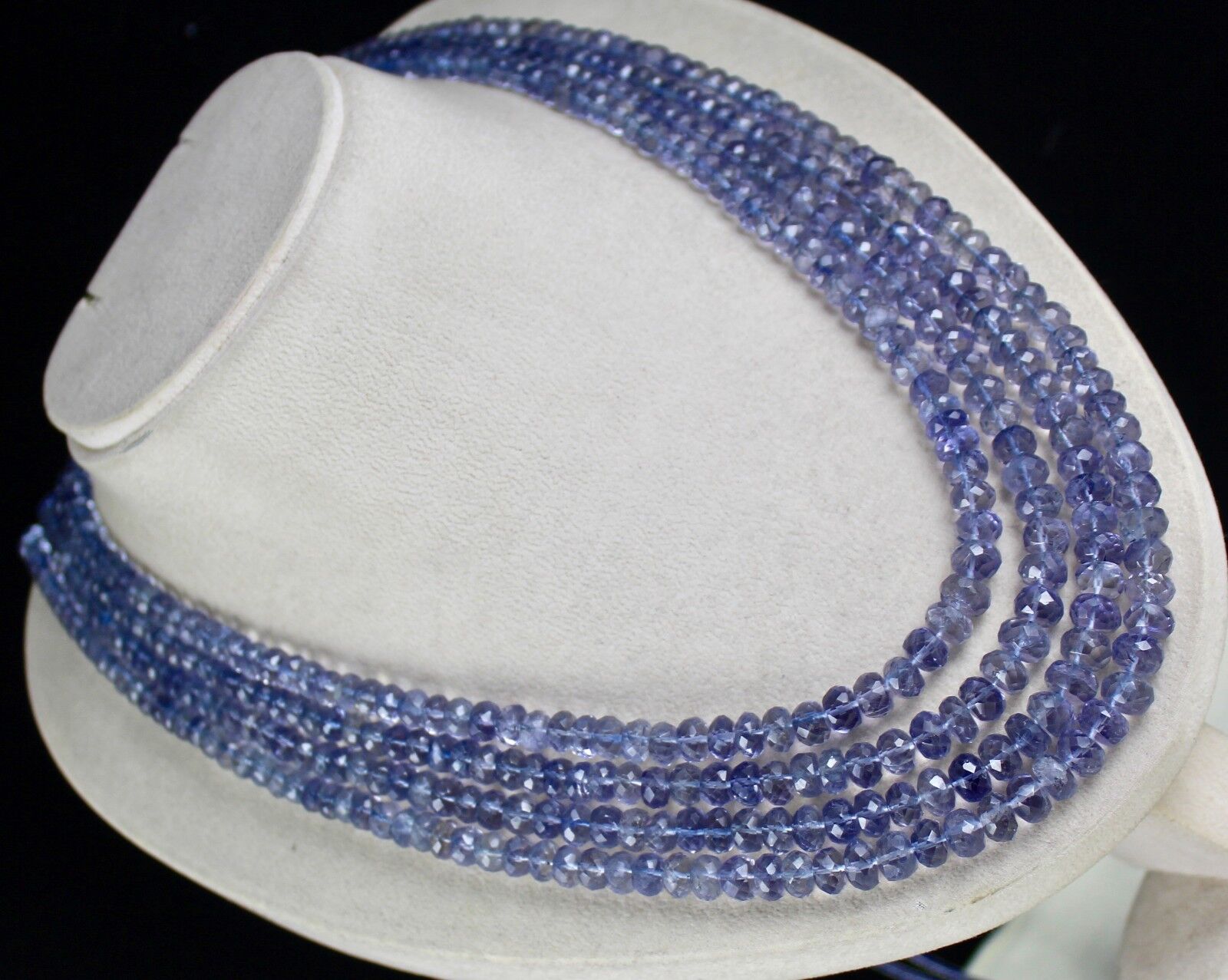 Finest Natural Iolite Beads Faceted Round 4 L 830 Ct Blue Gemstone Fine Necklace