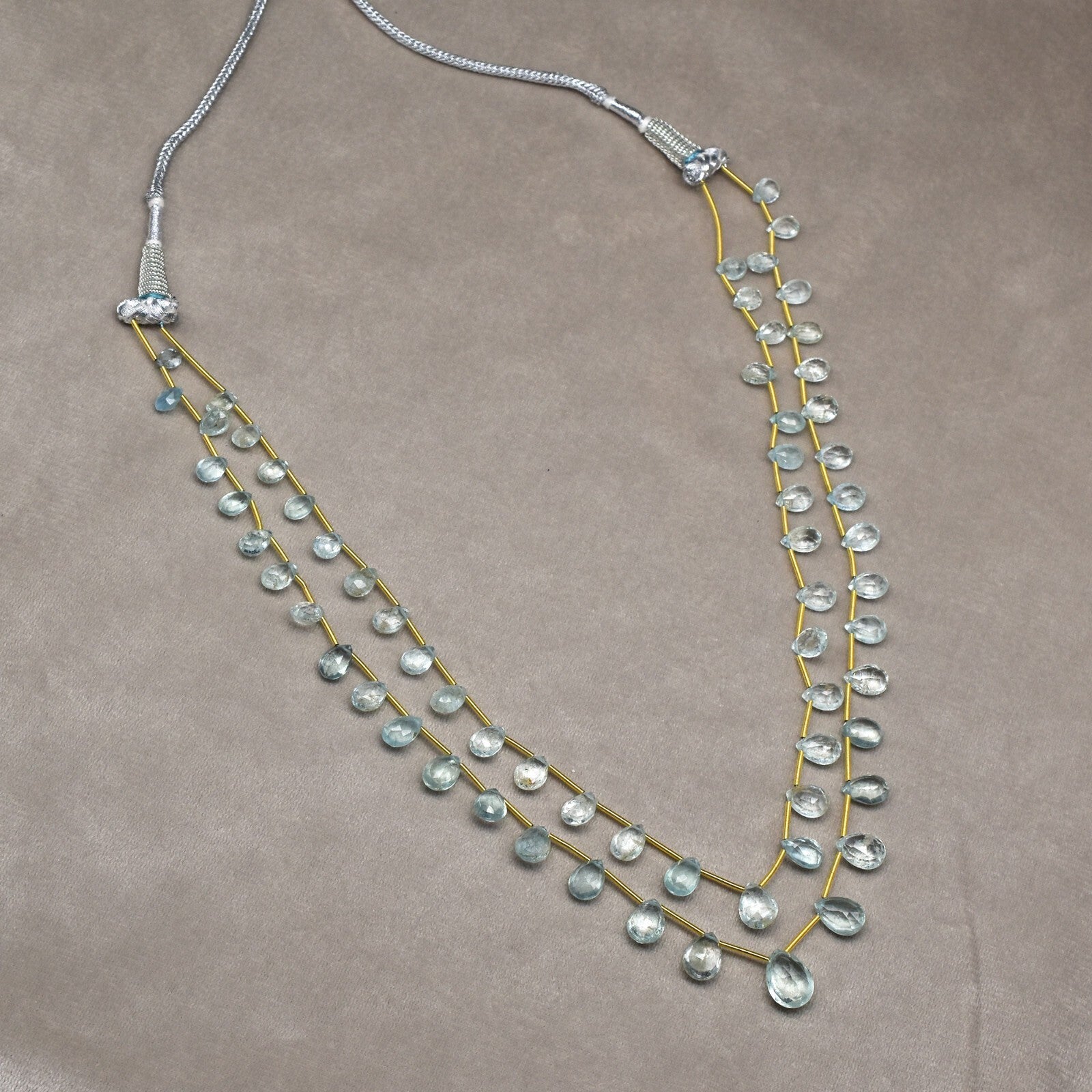 Natural Blue Aquamarine 116ct Teardrop Beads Fashion Necklace