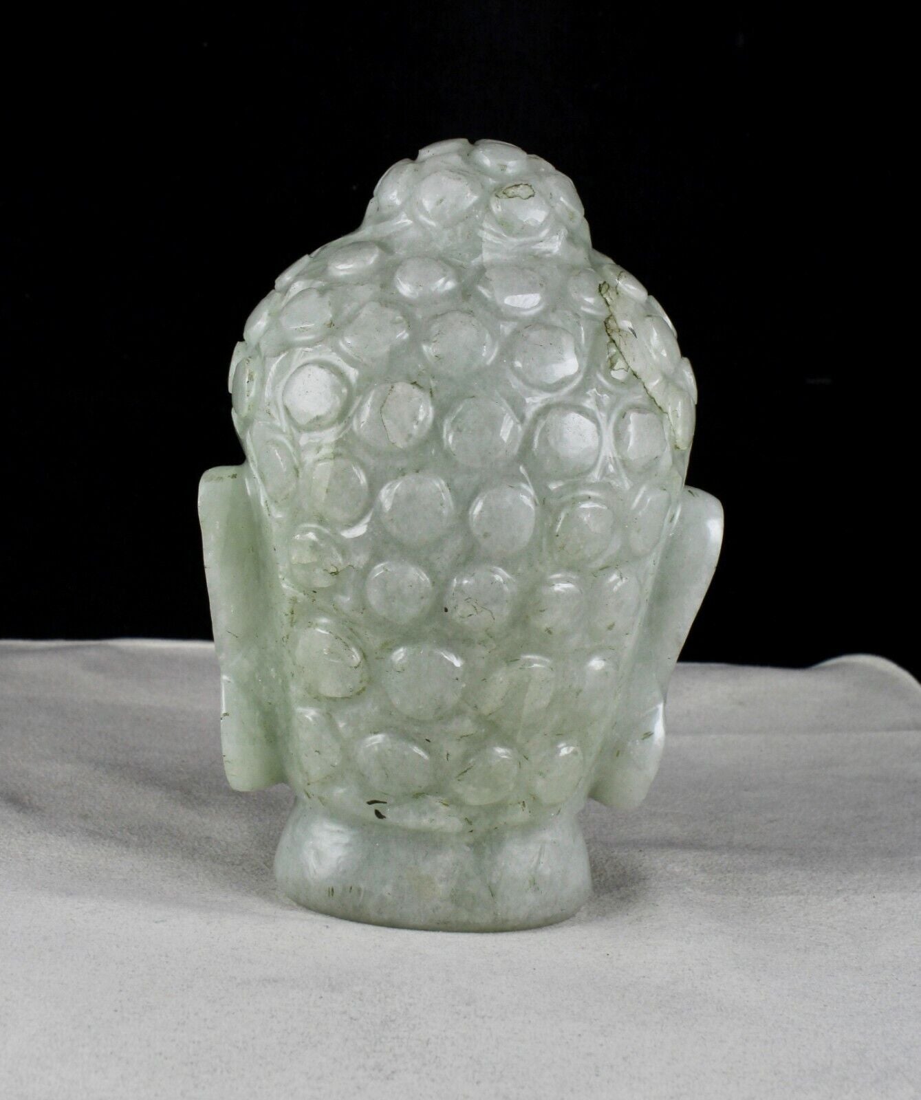 NATURAL INDIAN JADE BUDDHA HEAD 6.5" 10960 CARATS GEMSTONE STATUE FOR HOME DECOR