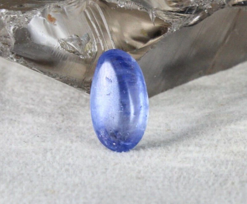 Certified Natural Blue Sapphire 6.87 Ct Oval Cabochon Gem For Ring Pendant