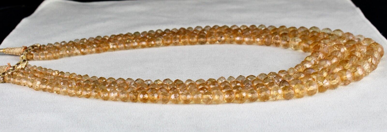 Natural Yellow Citrine Beads Faceted Round 4 L 868 Ct Gemstone Finest Necklace