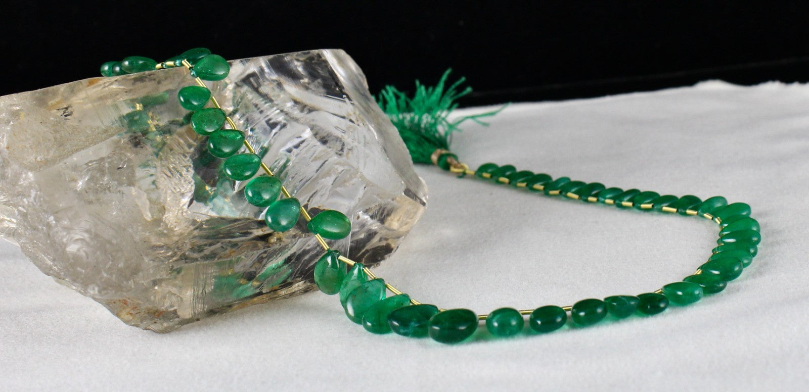 Certified Natural Emerald Teardrop Necklace 103.87 Ct Hanging Gemstone Designing