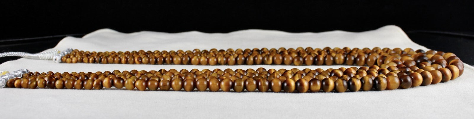 Natural Tiger's Eye 5l 813 Ct Yellow Gemstone Bead Round Necklace Ladies Fashion