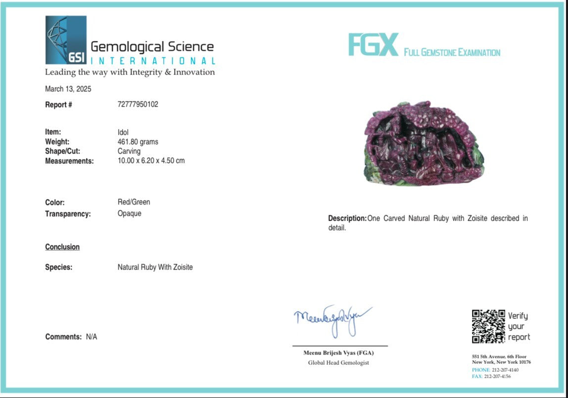 Certified Natural Ruby Zoisite 2309 Ct Lord Radha Krishna Stone Statue Decor