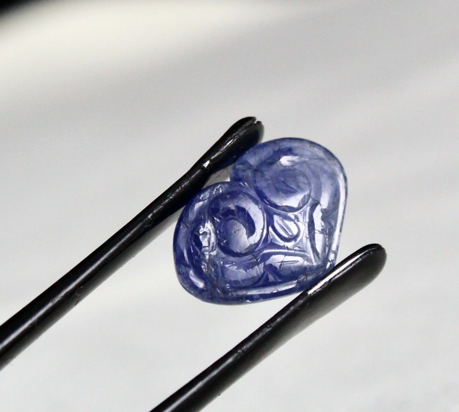 Certified Natural Untreated Blue Sapphire 17.52ct Carved 2pcs Ring Pendant