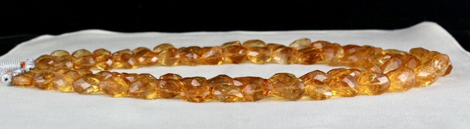 Natural Citrine Beads Faceted Tumble 1005 Ct Gemstone Silver Fashion Necklace