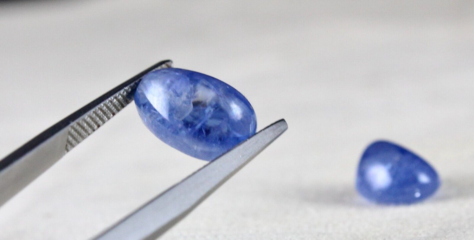 NATURAL BURMESE BLUE SAPPHIRE 13.85 CT LONG OVAL CABOCHON GEMSTONE PAIR EARRING