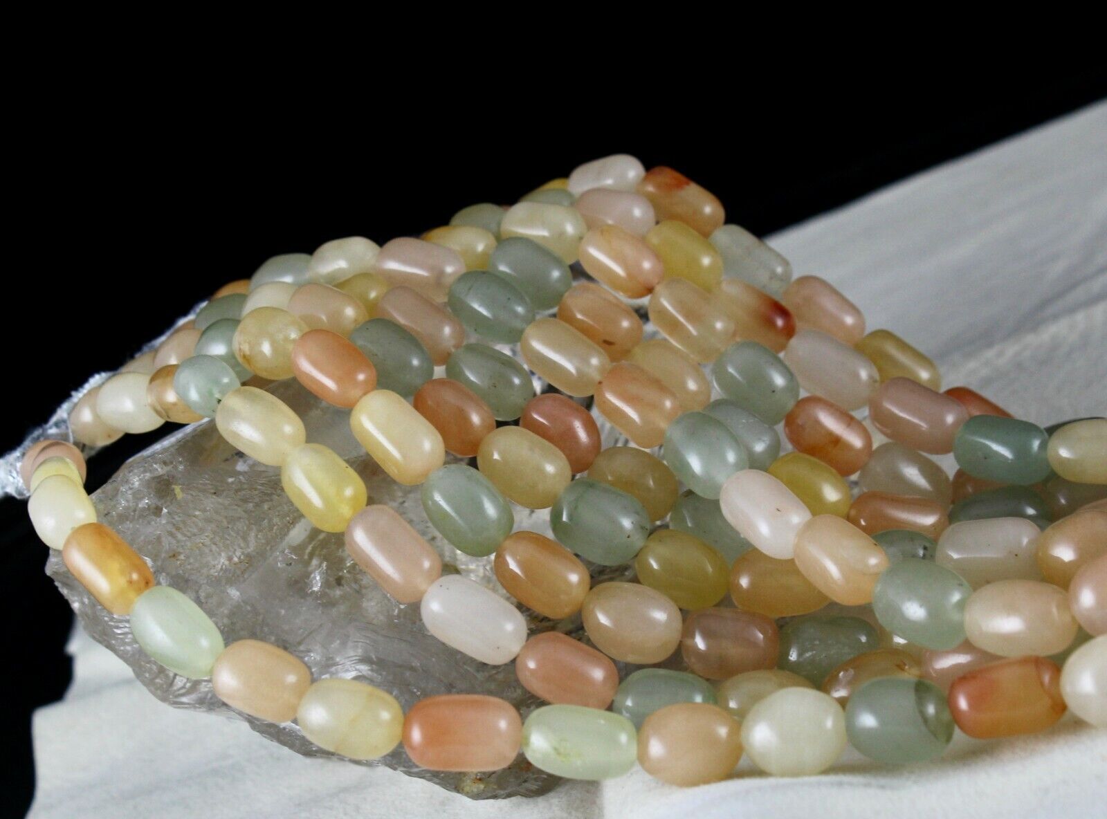 MULTI NATURAL SEMI PRECIOUS BEADS CABOCHON 5L 1115 CTS GEMSTONE FASHION NECKLACE