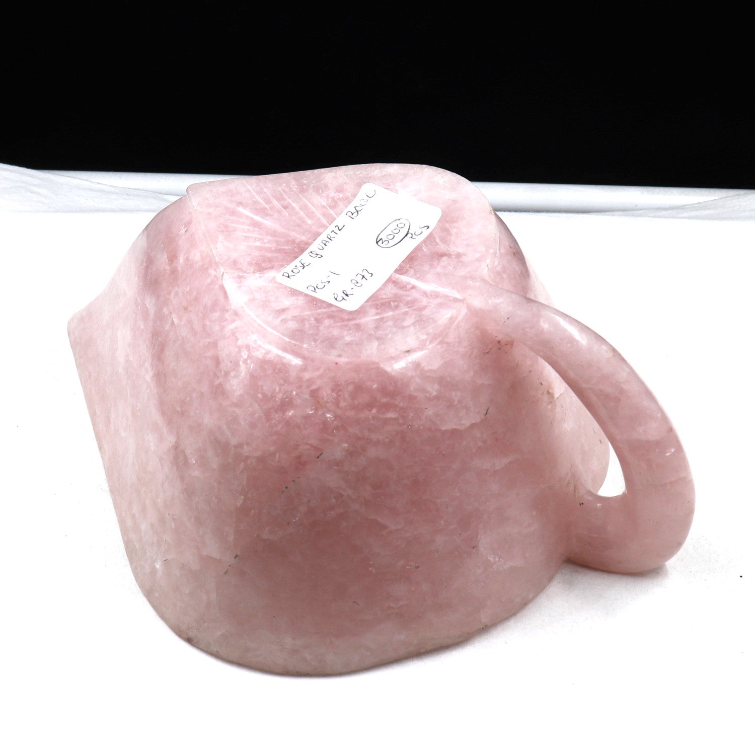 Unique Natural Rose Quartz Carved Bowl 8" 4365 Ct Gemstone Home Decor For Women