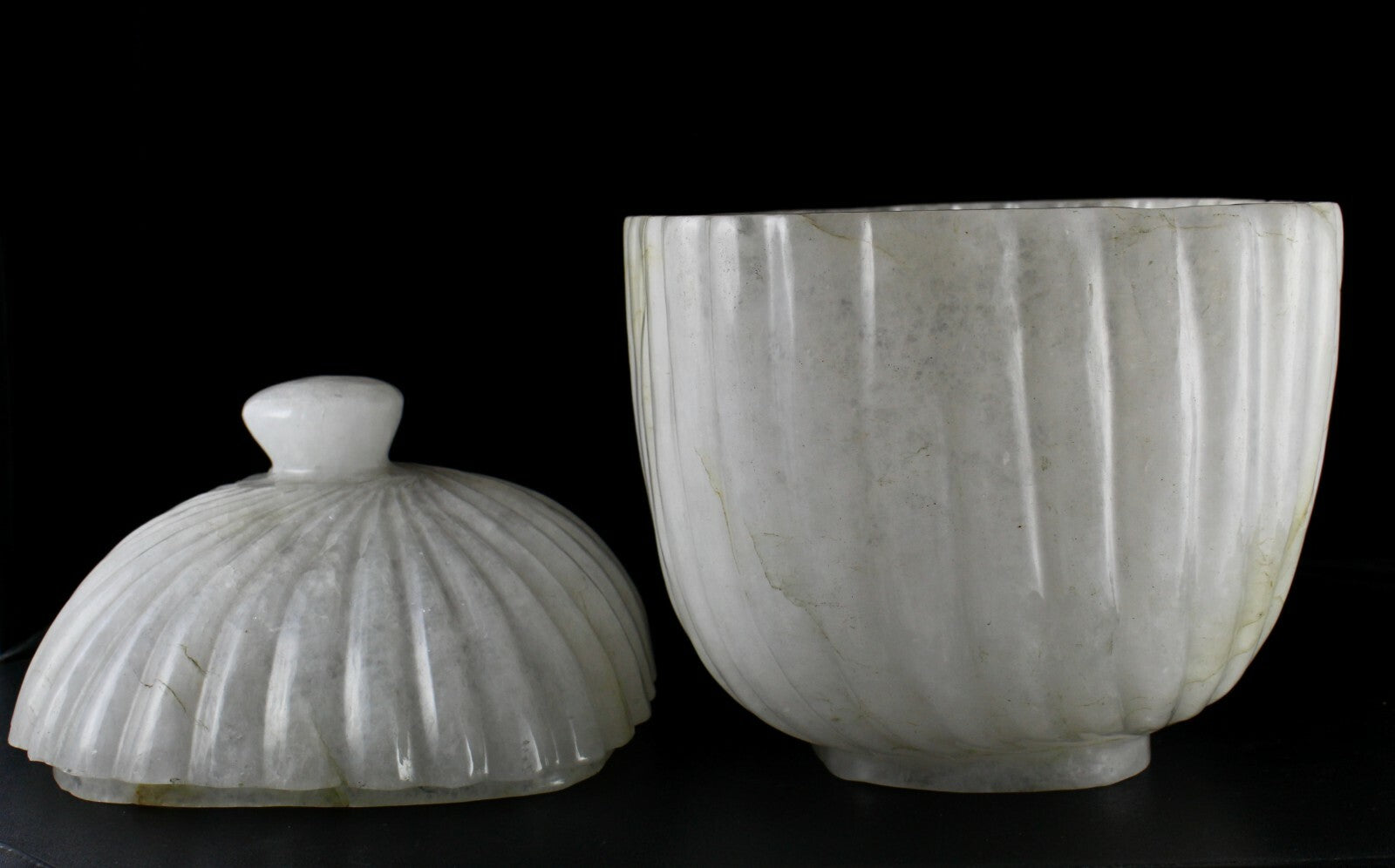 Certified Natural Rock Crystal Quartz 17170ct Carved Gemstone Bowl Home Decor