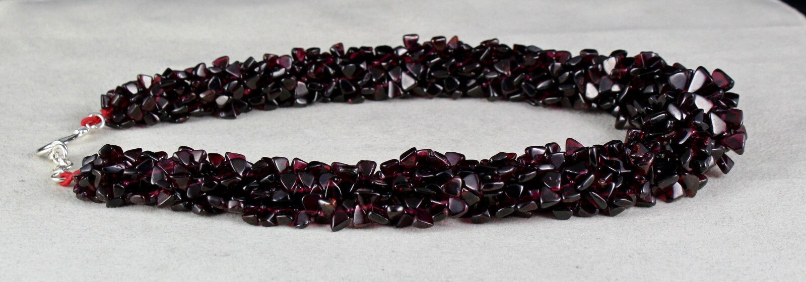 Natural Red Garnet Necklace Triangle 5 Ct Antique Gemstone Beads 1180 Fine