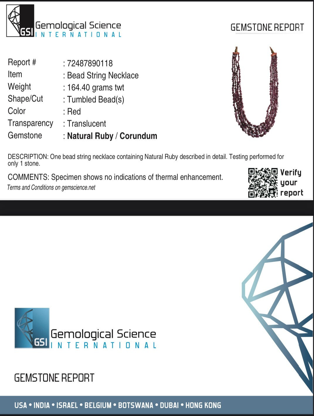 Certified Natural Ruby Beads 795 Ct Tumble Red Gemstone Necklace