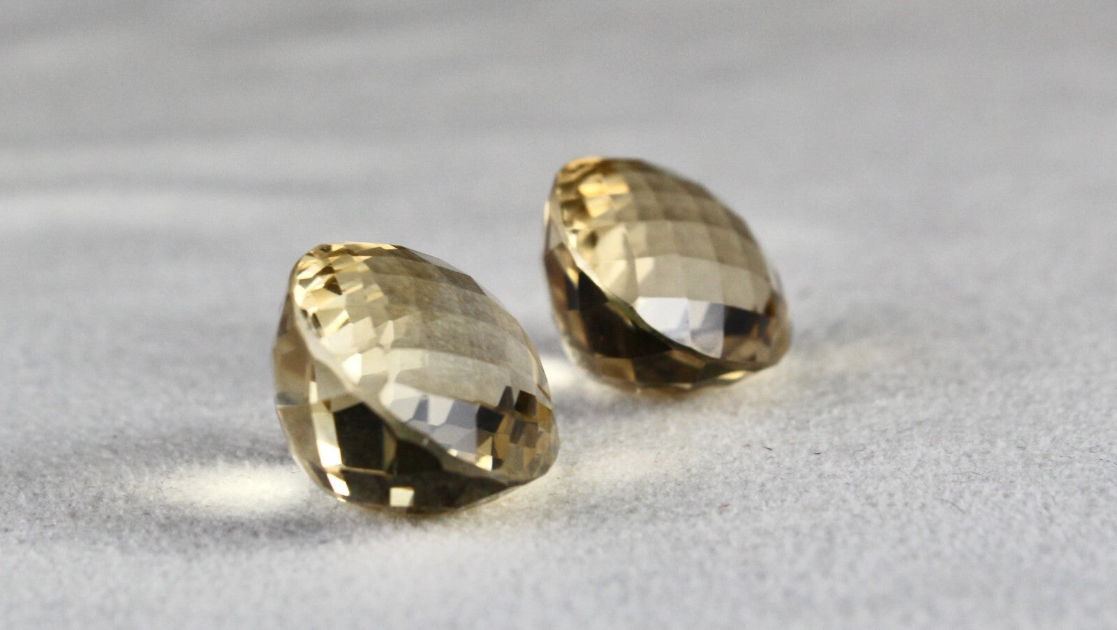 Natural Yellow Citrine Oval 61.22 Ct Gemstone Pair For Earring Design