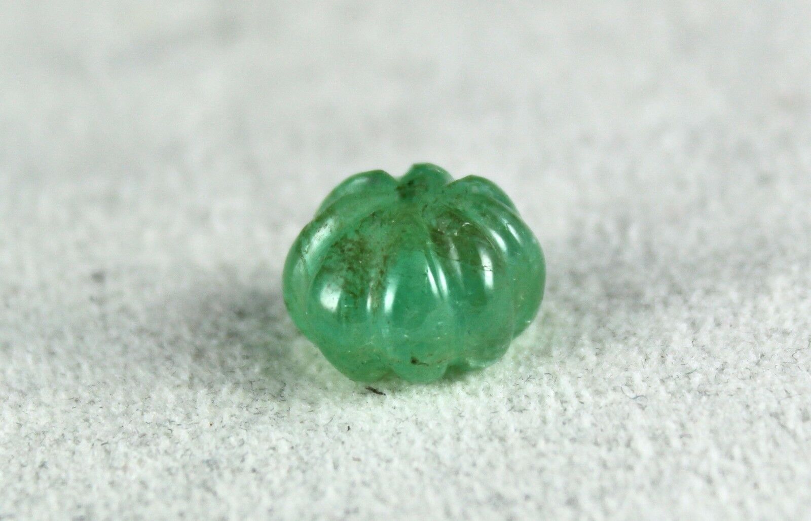 Natural Colombian Emerald Carved Melon 11.96 Ct Gemstone Bead Designing Pendant