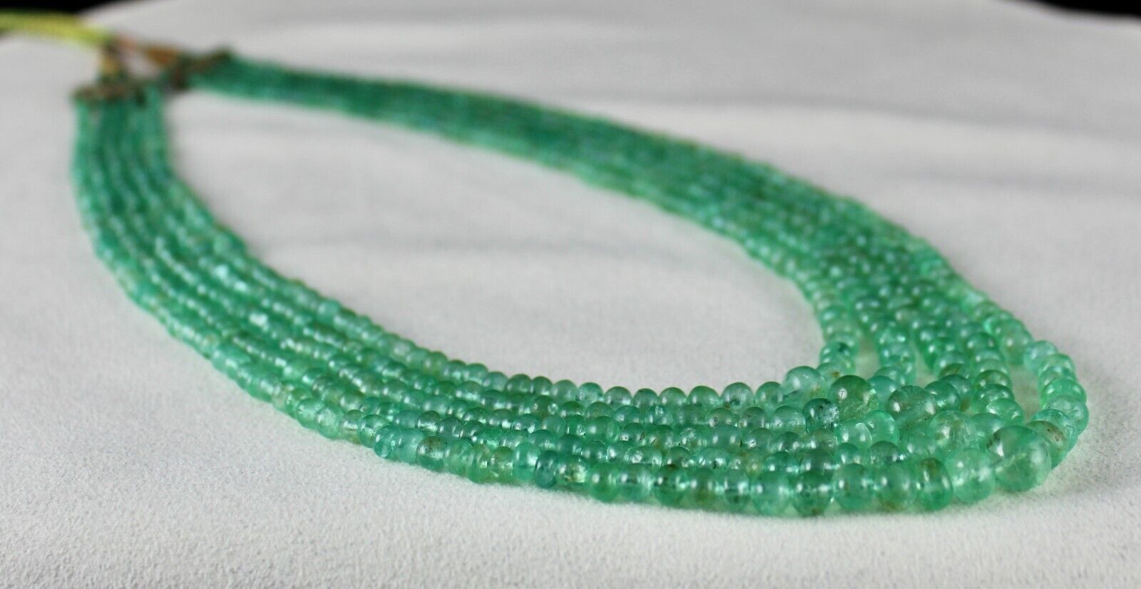 ANTIQUE COLOMBIAN EMERALD BEADS ROUND 5 L 315 CARATS GEMSTONE IMPORTANT NECKLACE