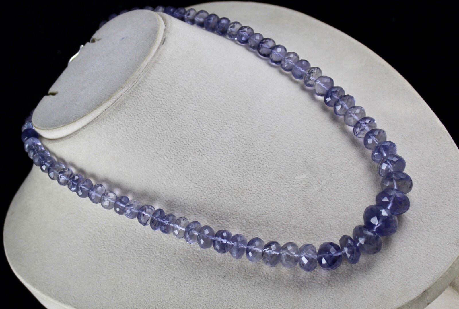 NATURAL IOLITE FACETED BEADS 18MM 410 CARATS BIG ROUND GEMSTONE LADIES NECKLACE
