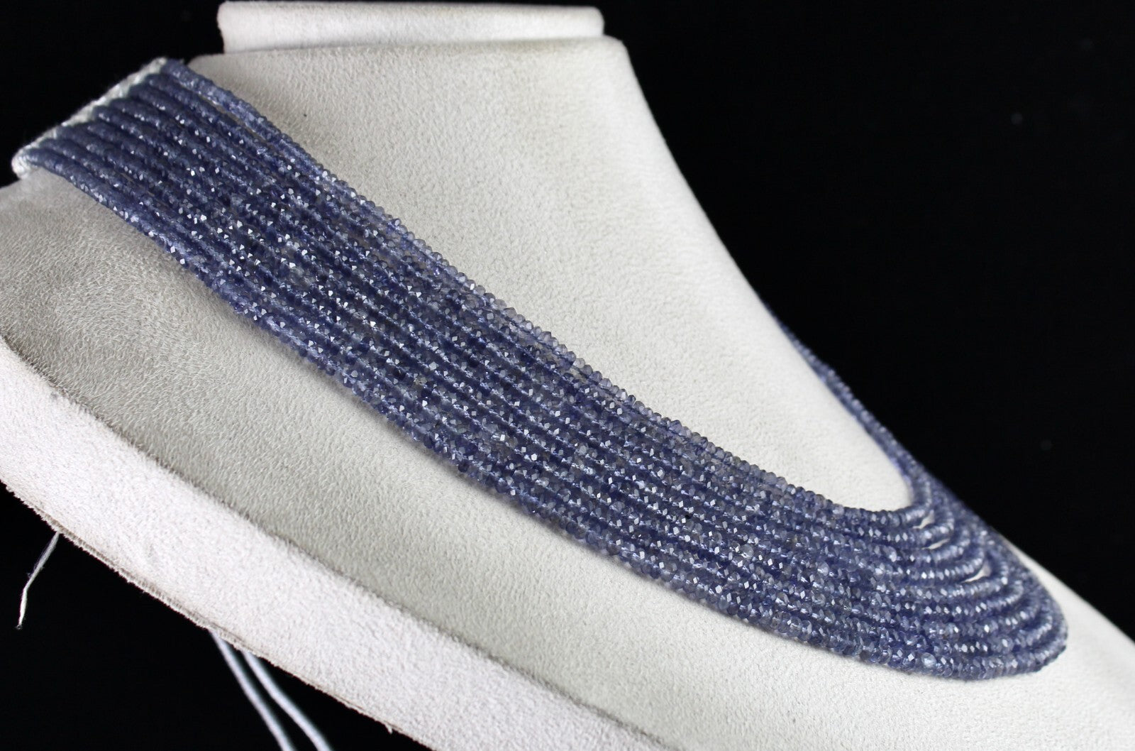 Certified Natural Iolite 503 Ct Faceted Round Beads Necklace, Blue Gemstone