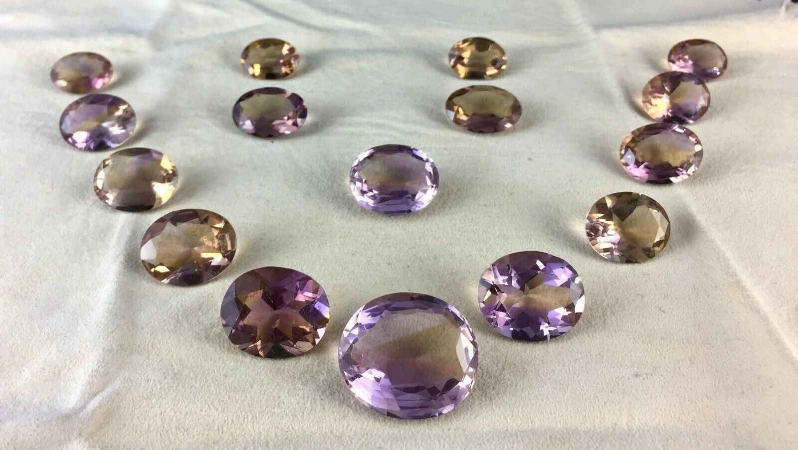 Natural Ametrine Oval Cut Gemstone 16 Pcs 317 Carats Gemstone Earring Ring Set