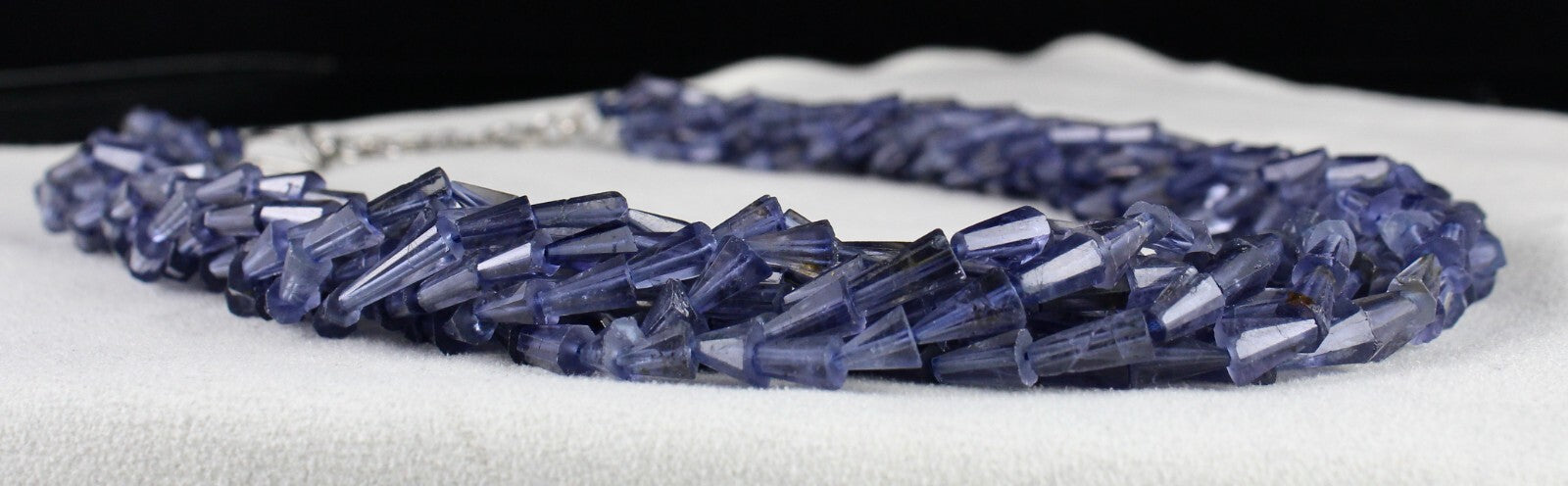 Natural Iolite Teardrops Fancy Blue Gemstone Necklace 498 Ct Fashion Beaded 8 L