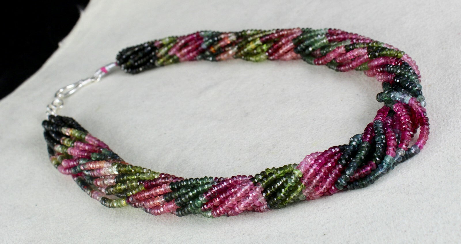Certified Natural Multi Tourmaline 560 Ct Faceted Round Beads Necklace For Women