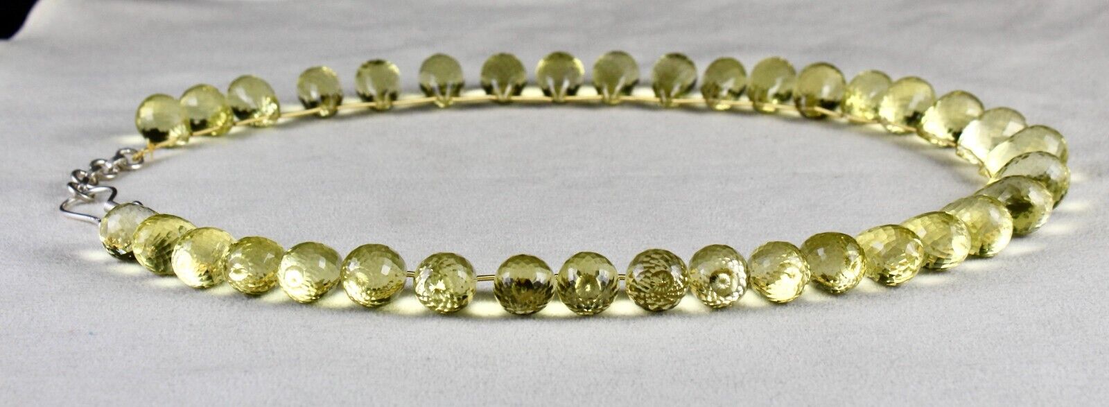 Natural Lemon Quartz Beads 1 L 466 Ct Teardrops Gemstone Silver Finest Necklace