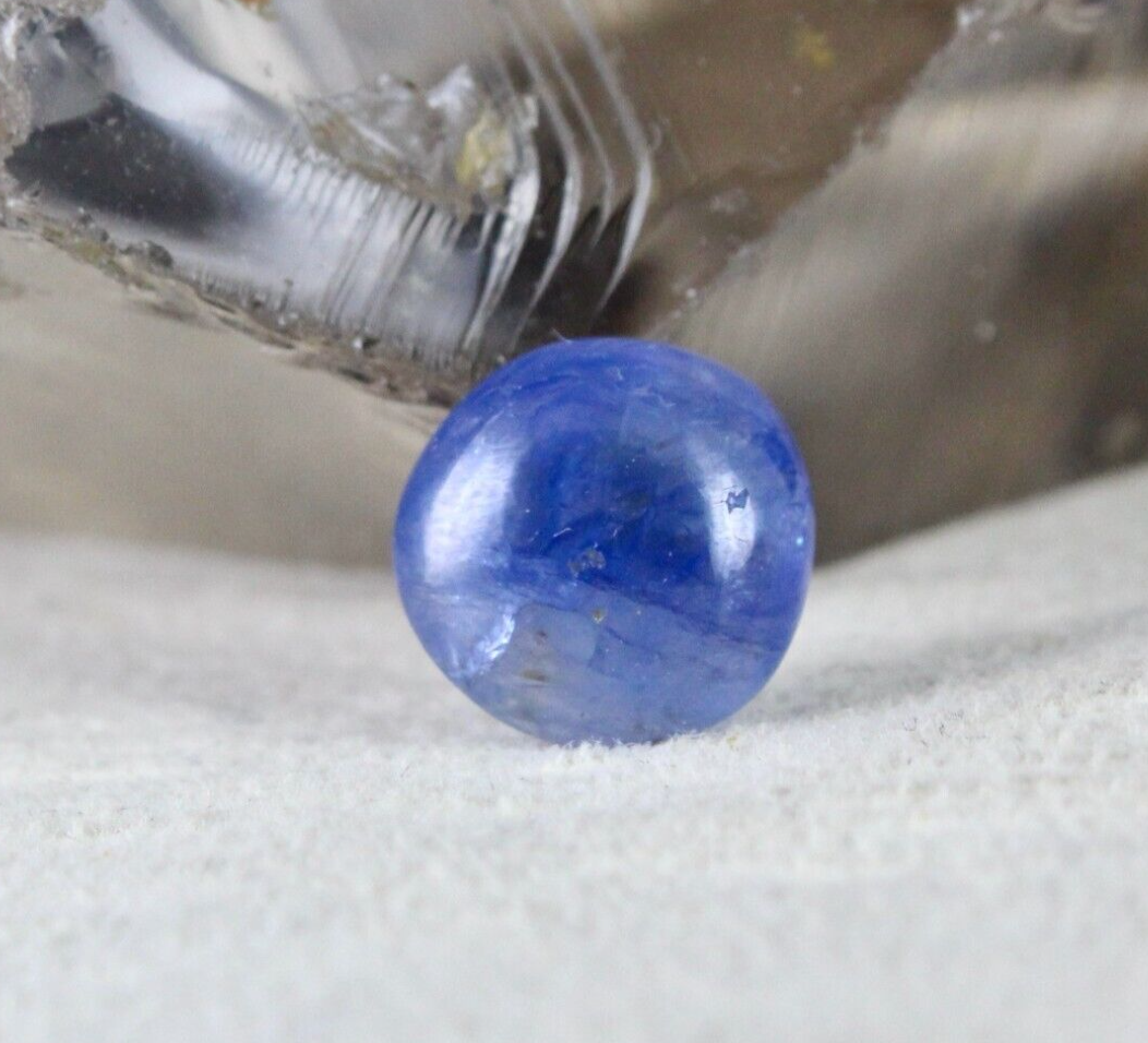 Certified Natural Blue Sapphire 5.42 Ct Round Cabochon Gemstone Ring Pendant