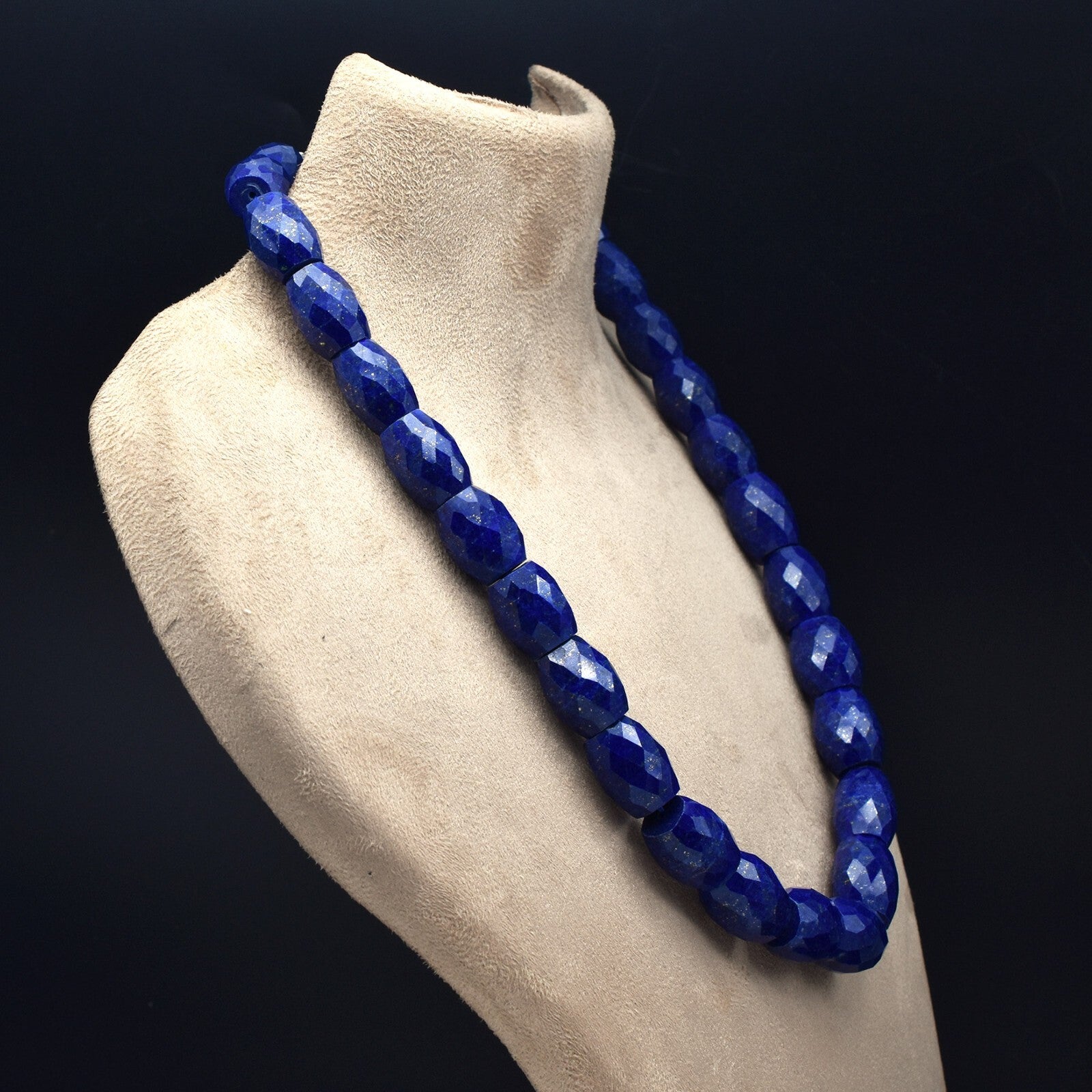 Certified Natural Blue Lapis Lazuli 715 Ct Sterling Silver Gemstone Necklace