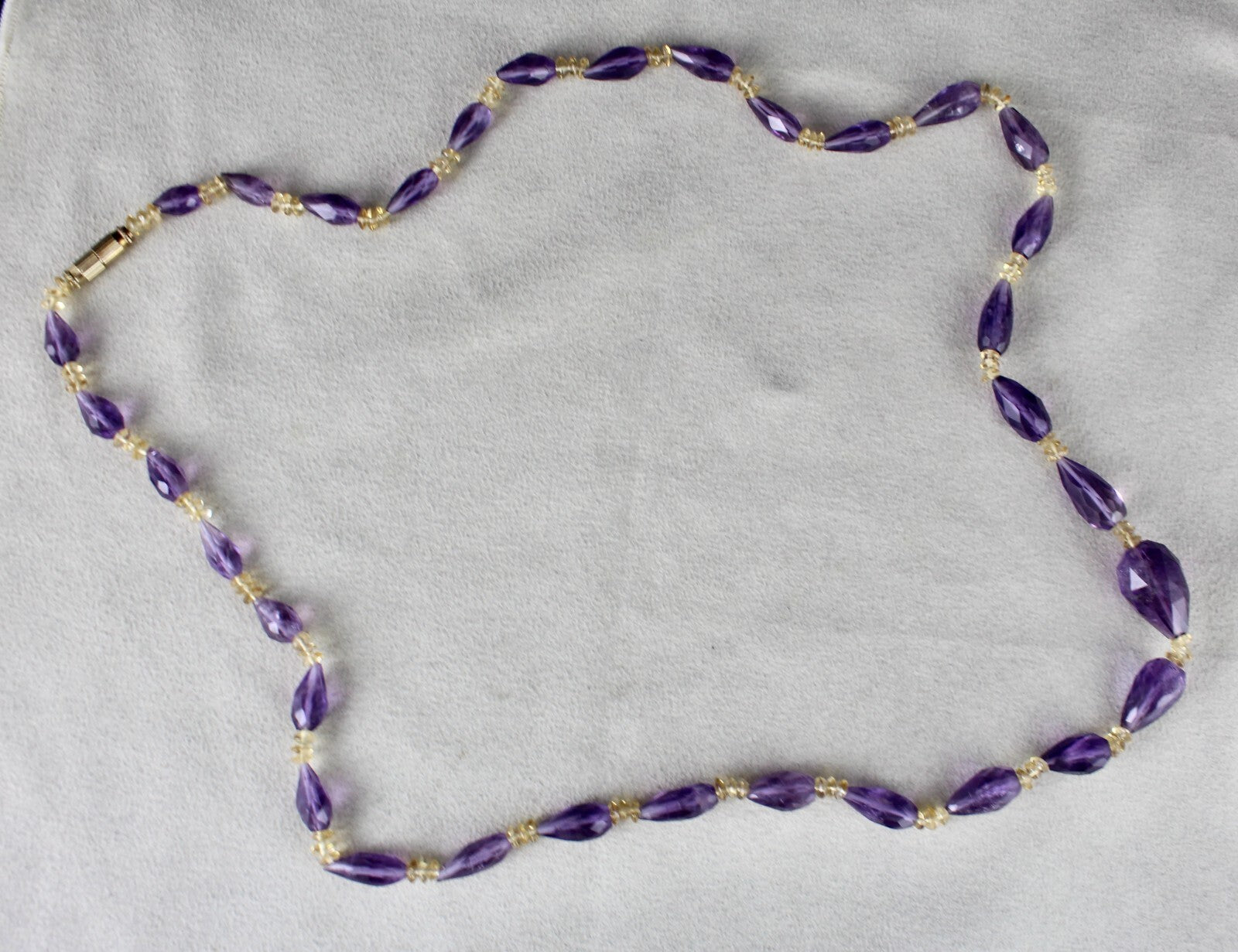 Natural Citrine Amethyst Faceted Pear 232ct Gemstone Fashion Necklace