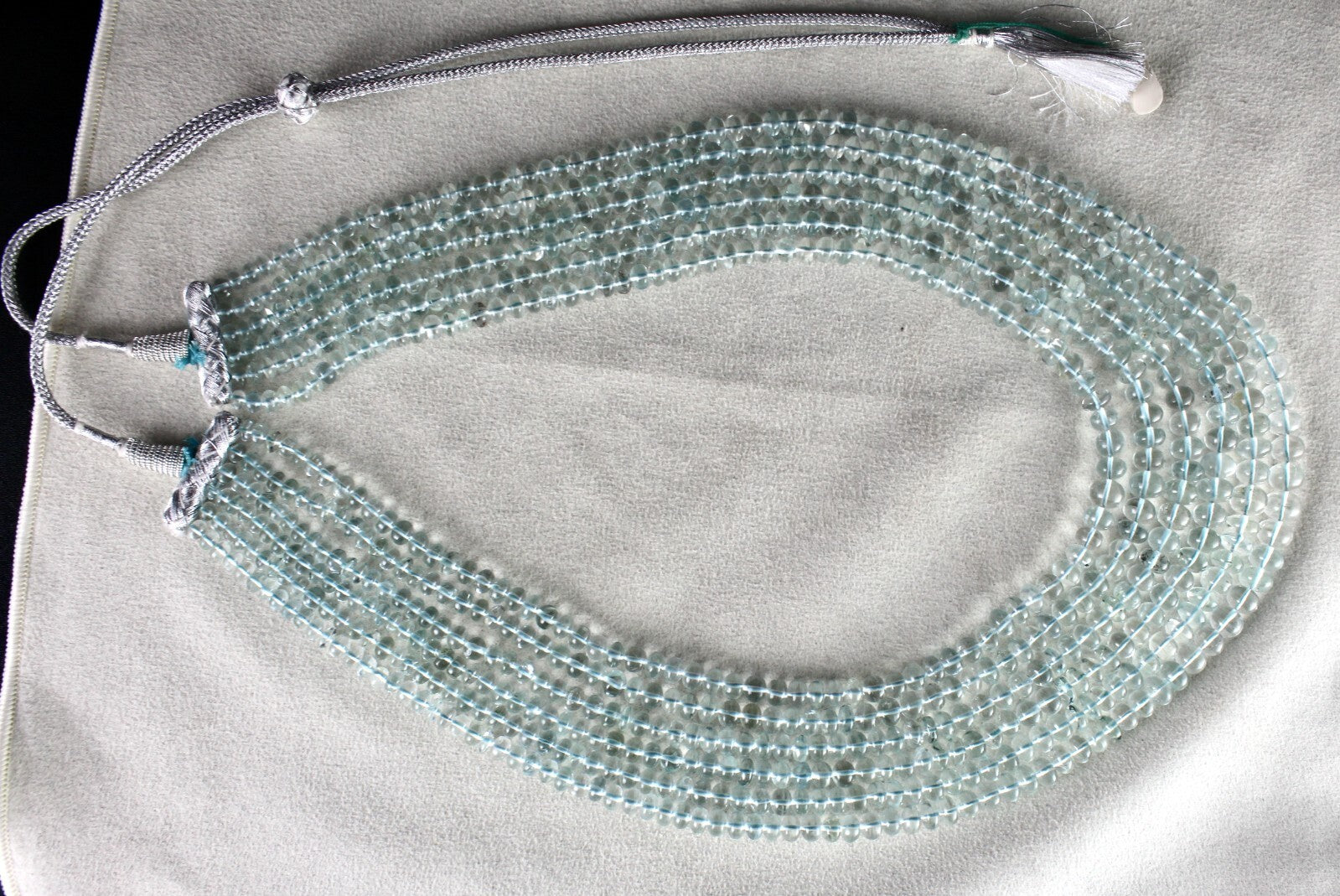 Certified Natural Blue Aquamarine 833 Ct Beads Round Finest Necklace For Women