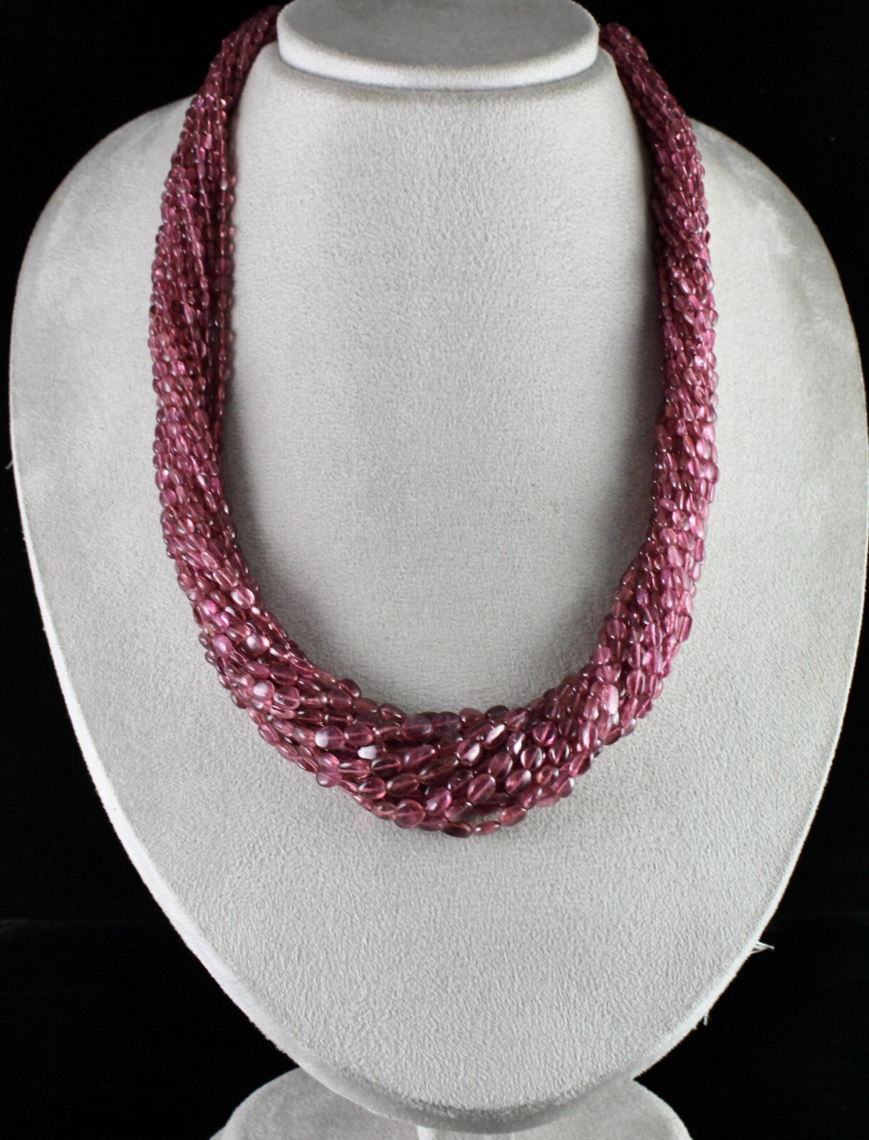 Certified Natural Pink Tourmaline Beads 745 Ct Long Gemstone Necklace