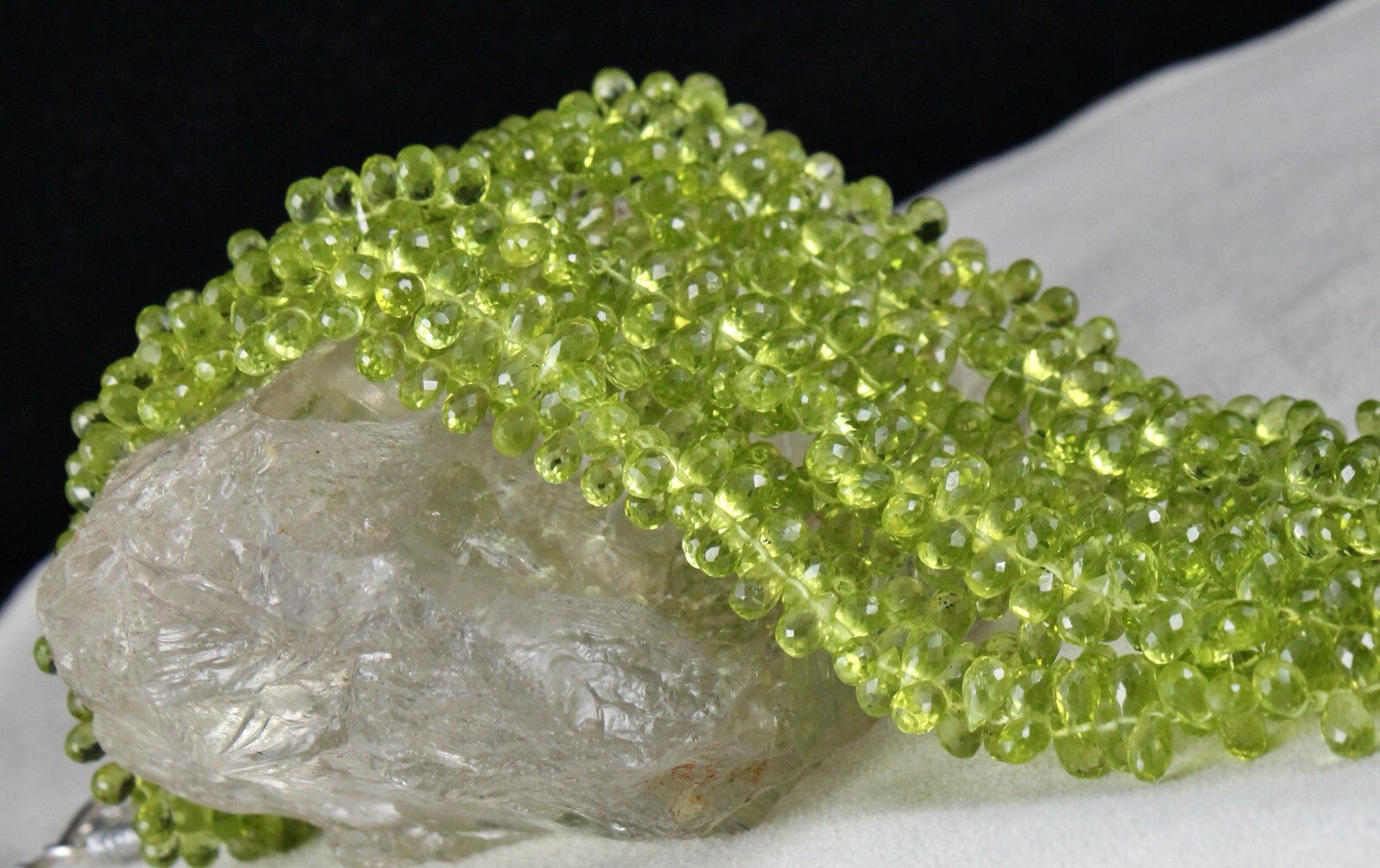 Certified Natural Peridot Tear Drop Necklace 829 Ct Sterling Silver Fashion