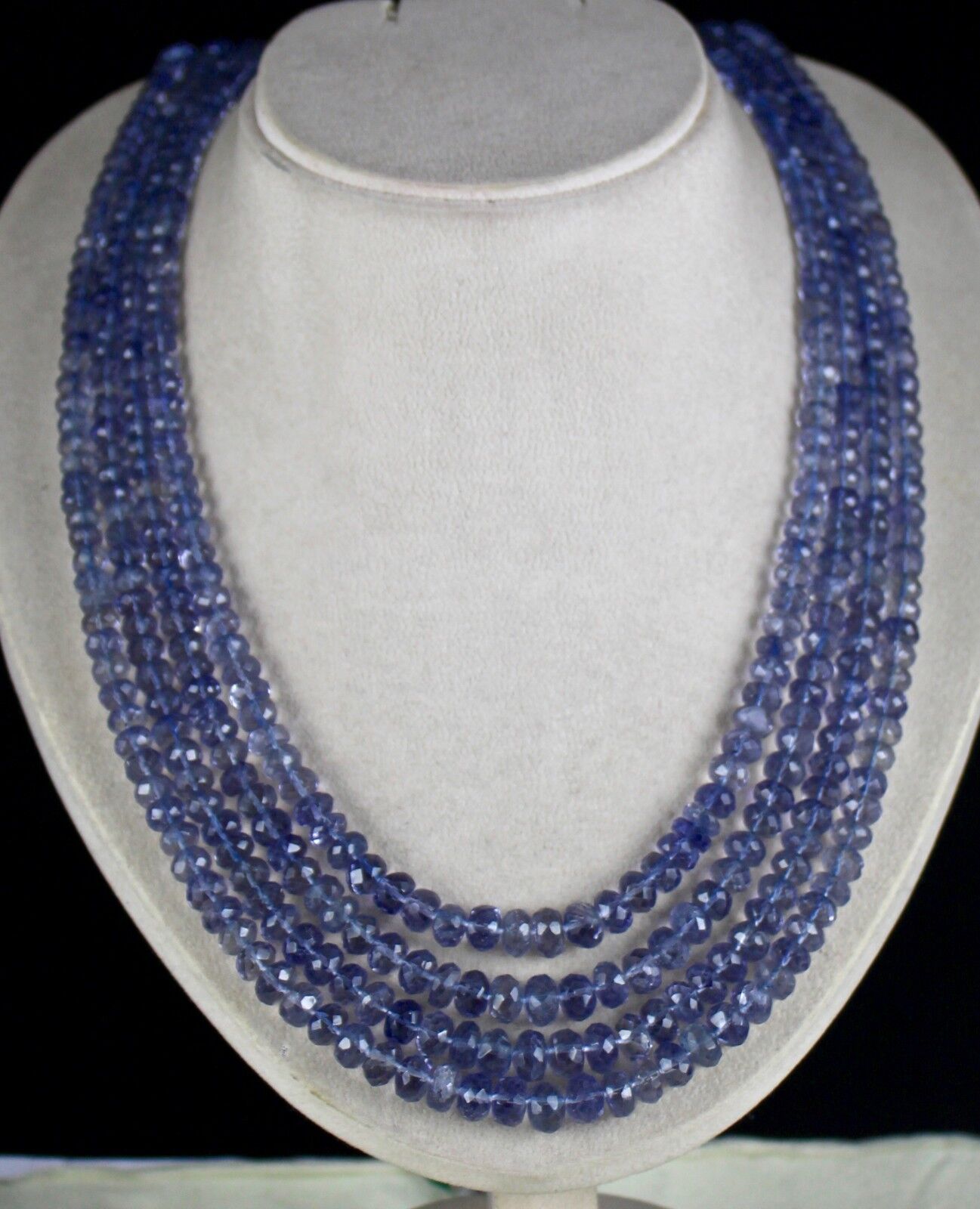 Finest Natural Iolite Beads Faceted Round 4 L 830 Ct Blue Gemstone Fine Necklace