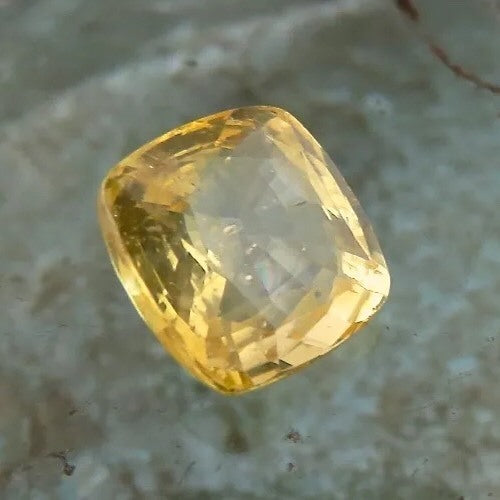Certified Natural Unheated Ceylon Yellow Sapphire 7.67ct Cushion Ring Pendant