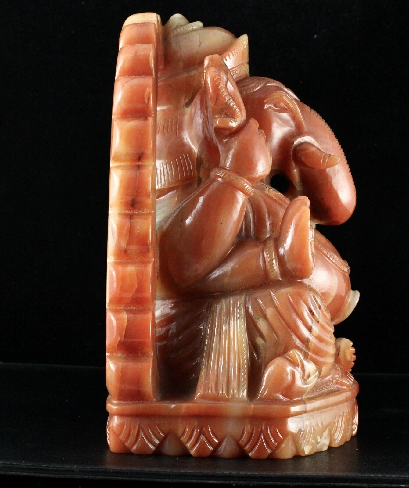 Lord Ganesha Statue Home Decor 9" 33000 Cts Natural Orange Quartz Rare Gemstone 