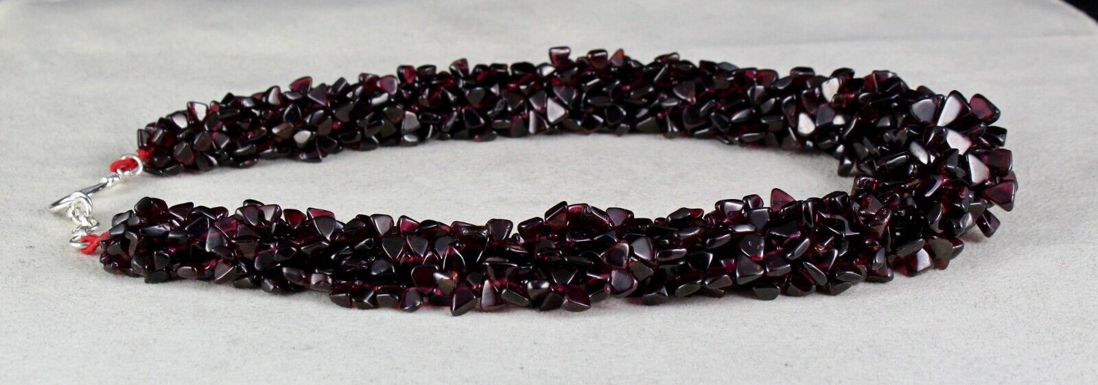 Natural Red Garnet Beads Triangle 5 L 1180 Ct Antique Gemstone Fine Necklace